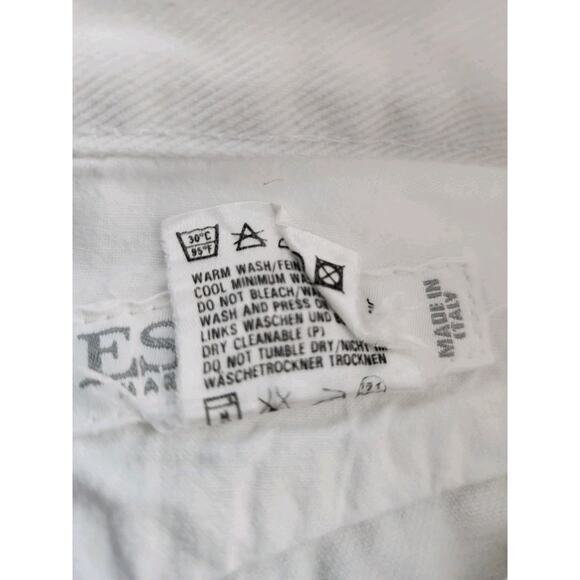 Vtg ESCADA White High Waist Ankle Moms Jeans w/ Gold Buttons & Studs sz 38 IT - Picture 6 of 9